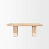 Shivon 84'L x 42'W Rectangular Dining Table | Light Brown Wood & Travertine | Seats 8, by Mercana, 84" length x 42" width x 30" height thumbnail 5
