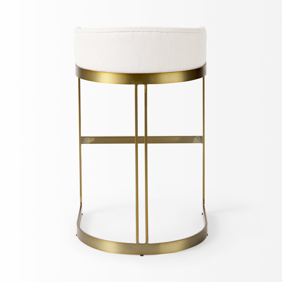 Hollyfield Low Back 28.75in Seat Bar Stool | Cream Fabric with Metal, Counter & Bar Stool by Mercana, 20.5" length x 19.7" width x 32.7" height View 5