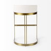 Hollyfield Low Back 28.75in Seat Bar Stool | Cream Fabric with Metal, Counter & Bar Stool by Mercana, 20.5" length x 19.7" width x 32.7" height thumbnail 5