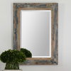 Bozeman Distressed Blue Mirror, by Uttermost, 2'3.75" width x 3'1.75" height x 1" depth thumbnail 2