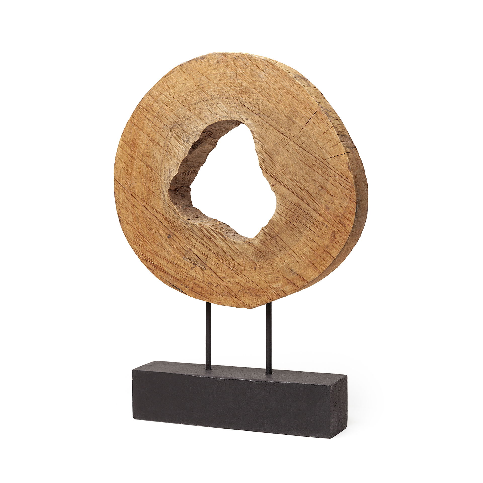 Ironwood I (Large) 15L x 3W Natural Wooden Circular Object, Decorative Object by Mercana, 15" length x 3.25" width x 20.5" height View 1