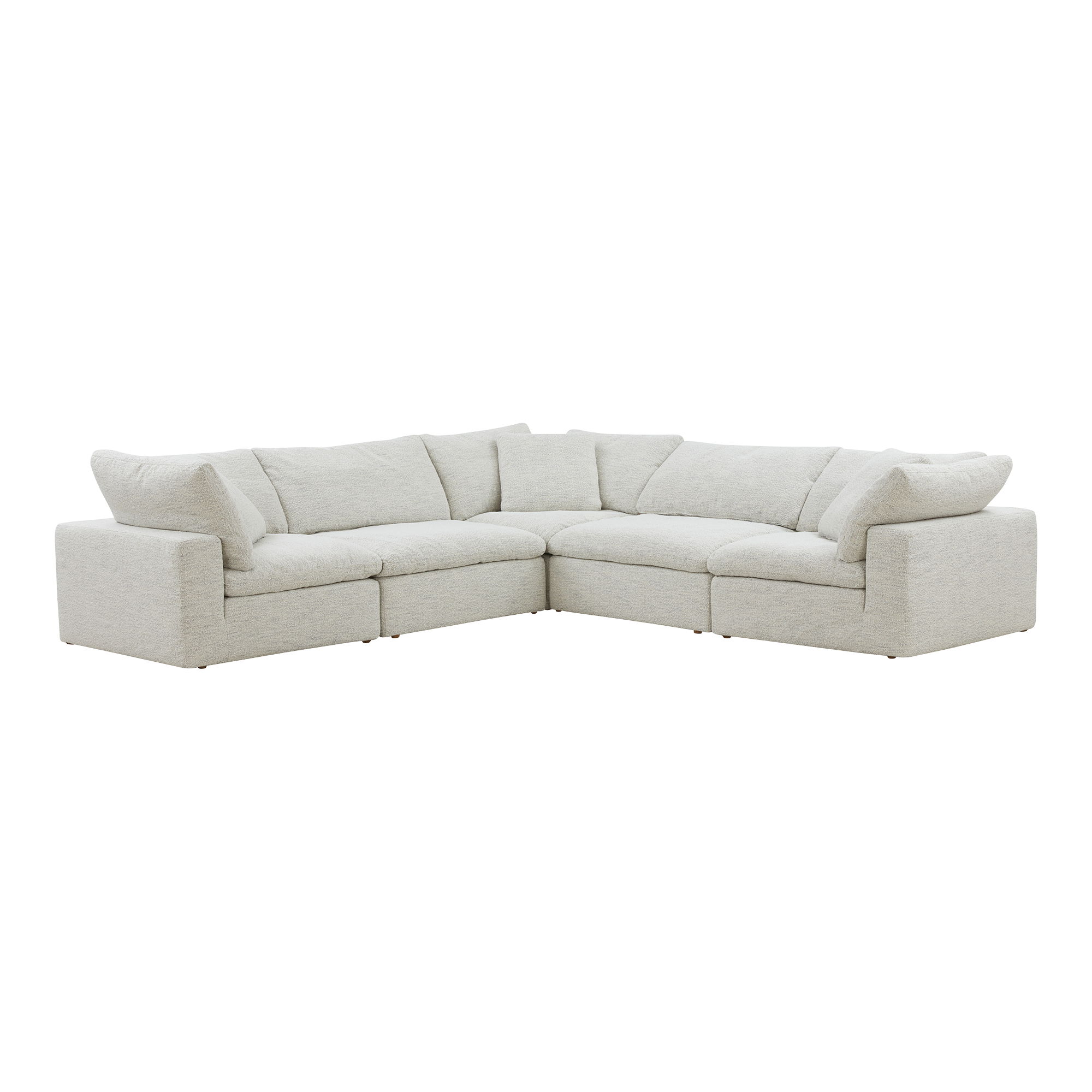 Clay Classic L-shaped Modular Sectional Coastside Sand, Sectional Sofa by Moe's Home, 133.5" width x 32" height x 133.5" depth View 1