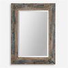Bozeman Distressed Blue Mirror, by Uttermost, 2'3.75" width x 3'1.75" height x 1" depth thumbnail 1