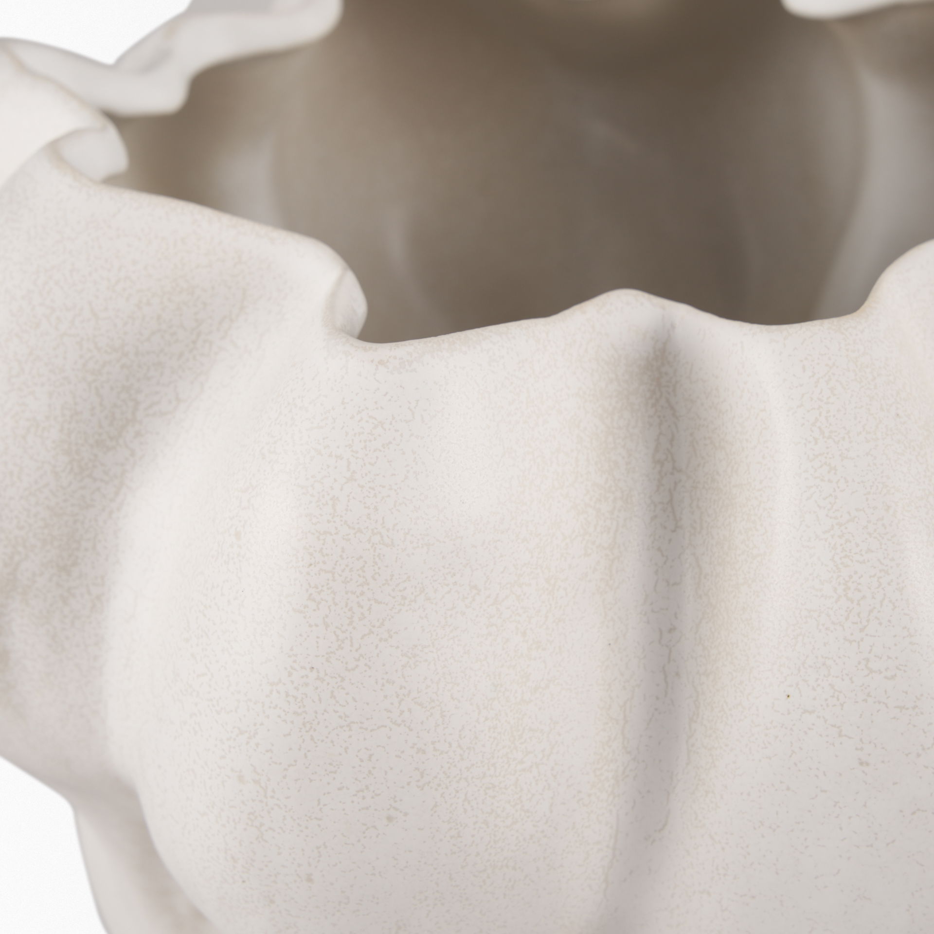 Vanna Sculptural Cream Glazed Ceramic Vase large image 
