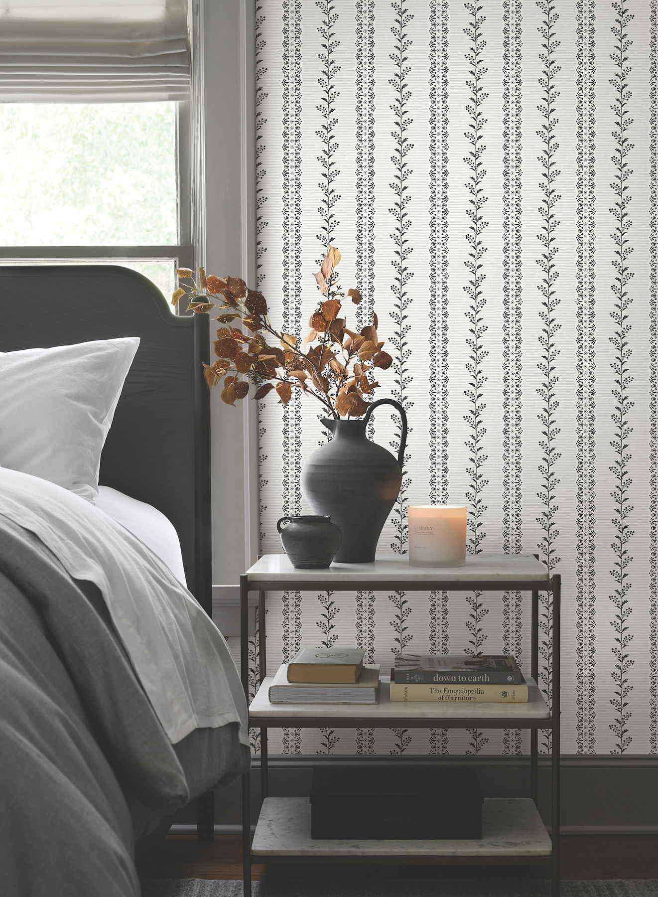 Everleigh White & Black Wallpaper, by York Wall, 33' length x 1'8.5" width x 0.02" depth View 2