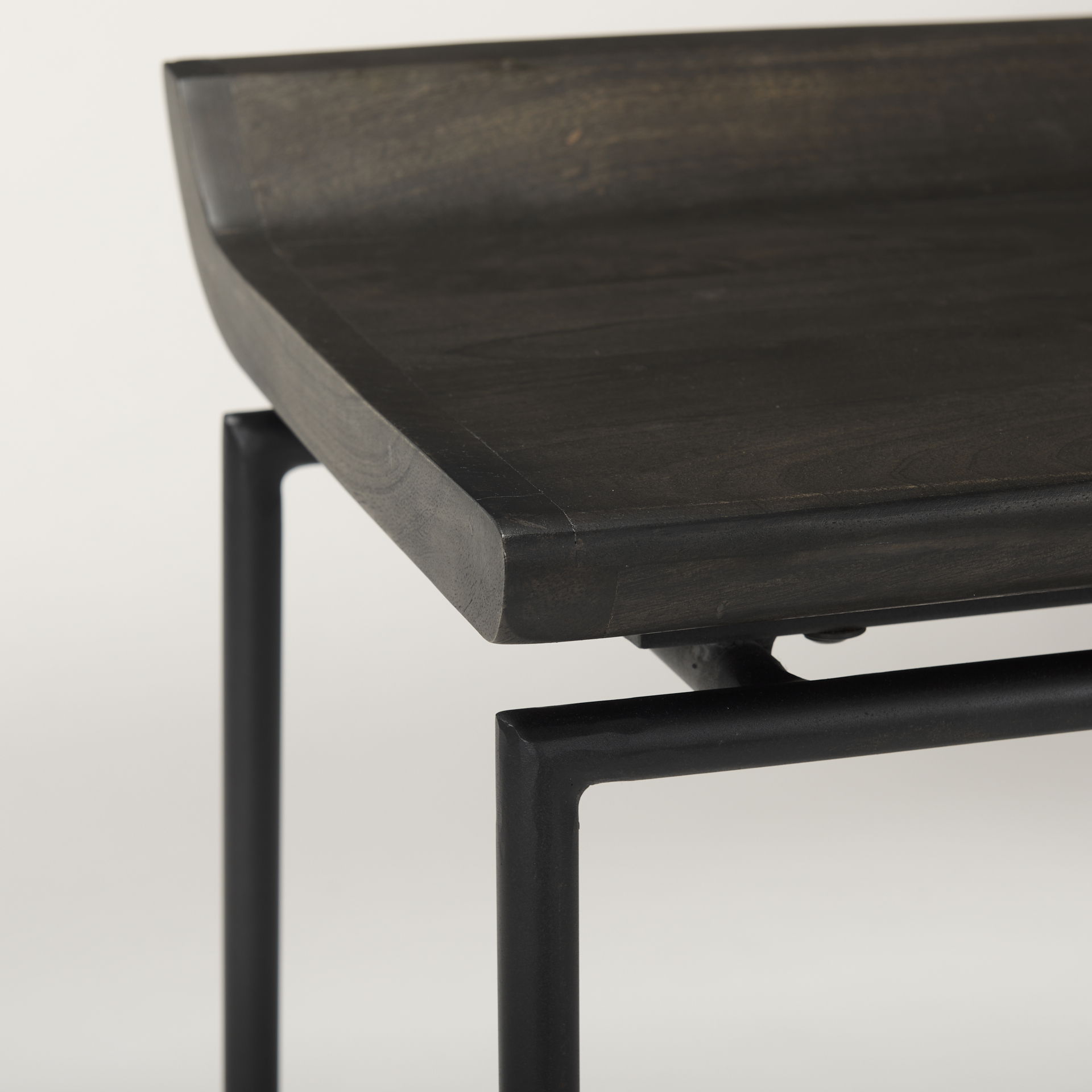 Givens 24.25'H Seat Height Black Wood Seat Black Frame Stool, Counter & Bar Stool by Mercana, 14.1" length x 15.8" width x 26" height View 9