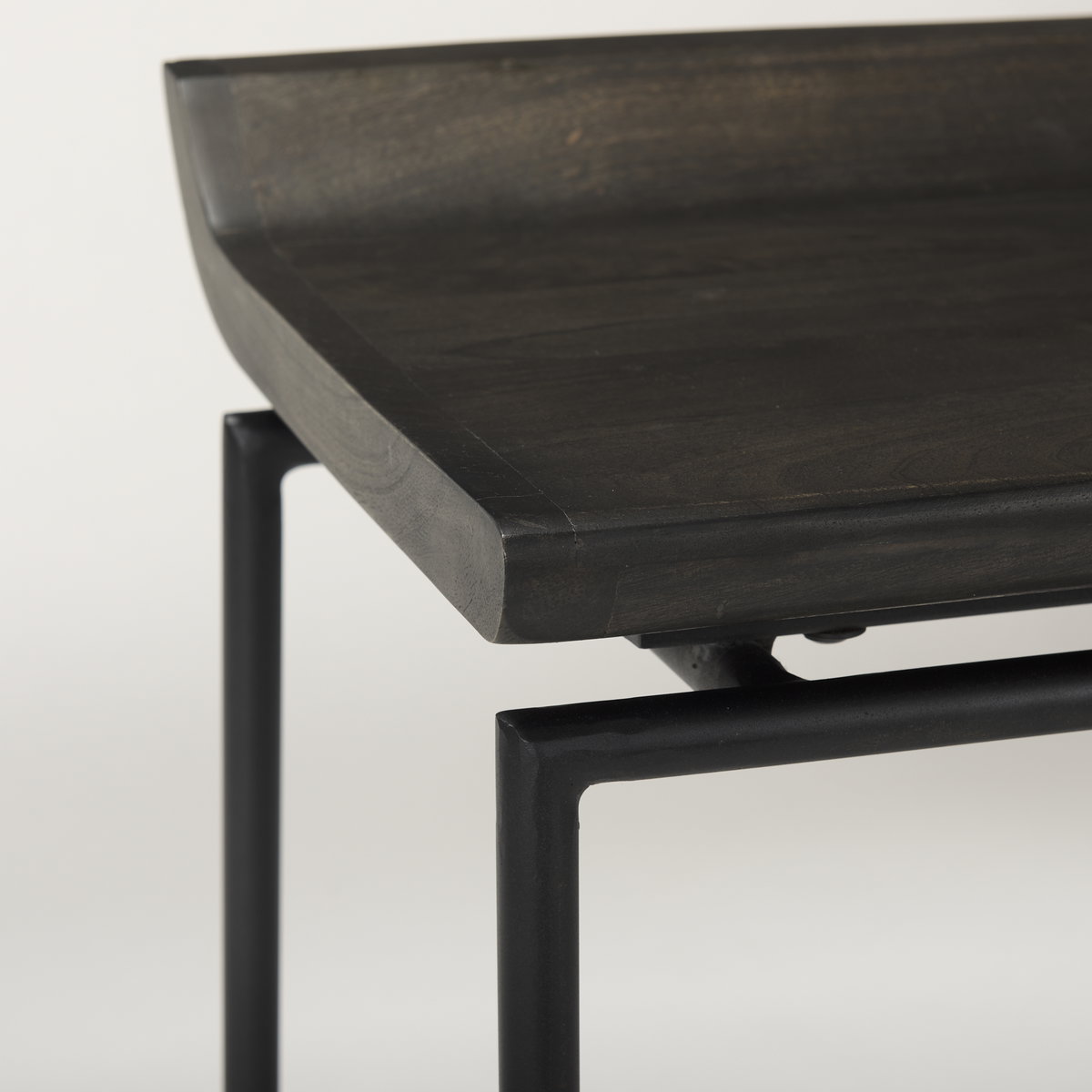 Givens Low Back 26in Seat Counter Stool | Black Wood with Black Metal, Counter & Bar Stool by Mercana, 14.1" length x 15.8" width x 26" height View 9