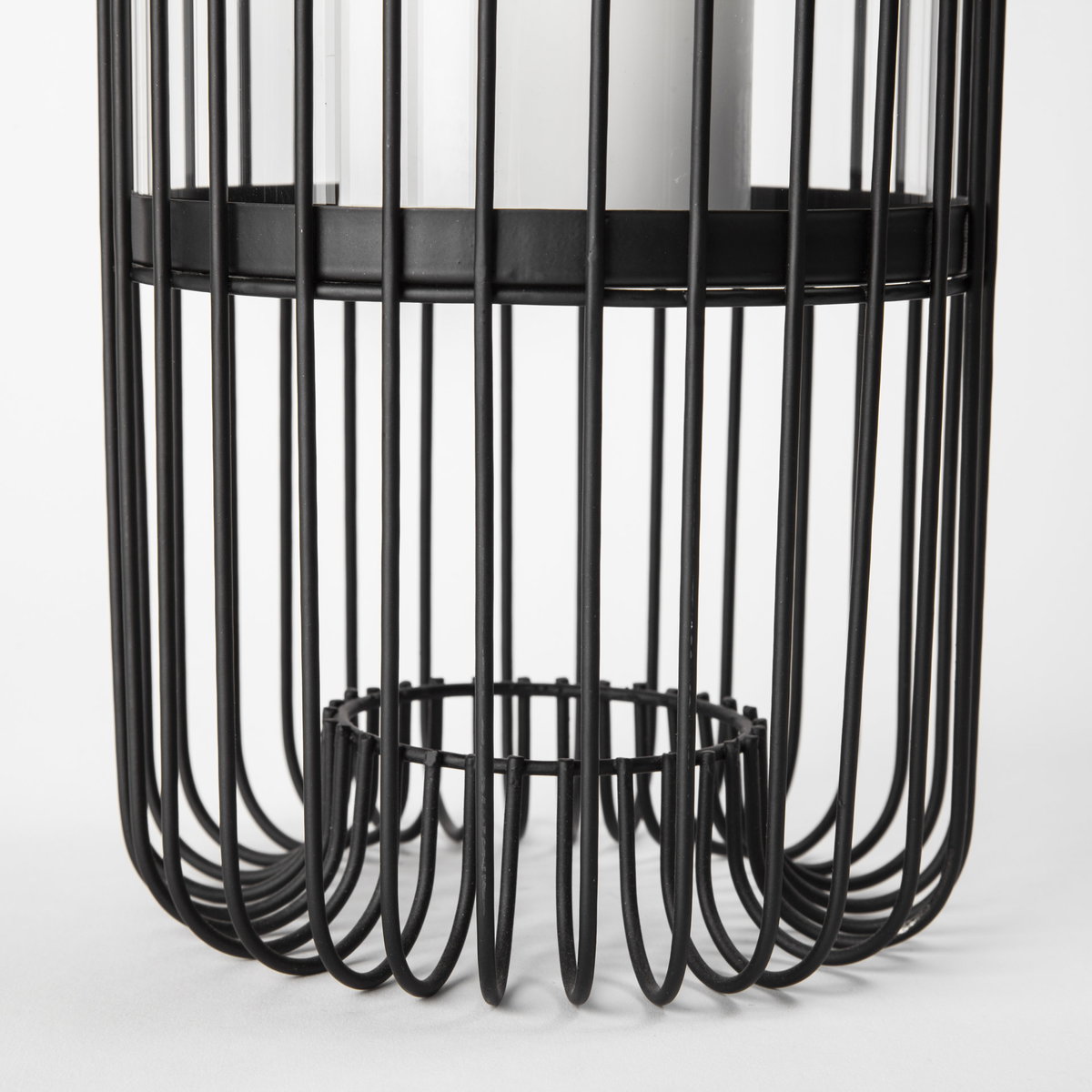 Velo II Large Black Metal Cylindrical Table Candle Holder, Candles & Candle Holder by Mercana, 6.3" length x 6.3" width x 16.73" height View 7