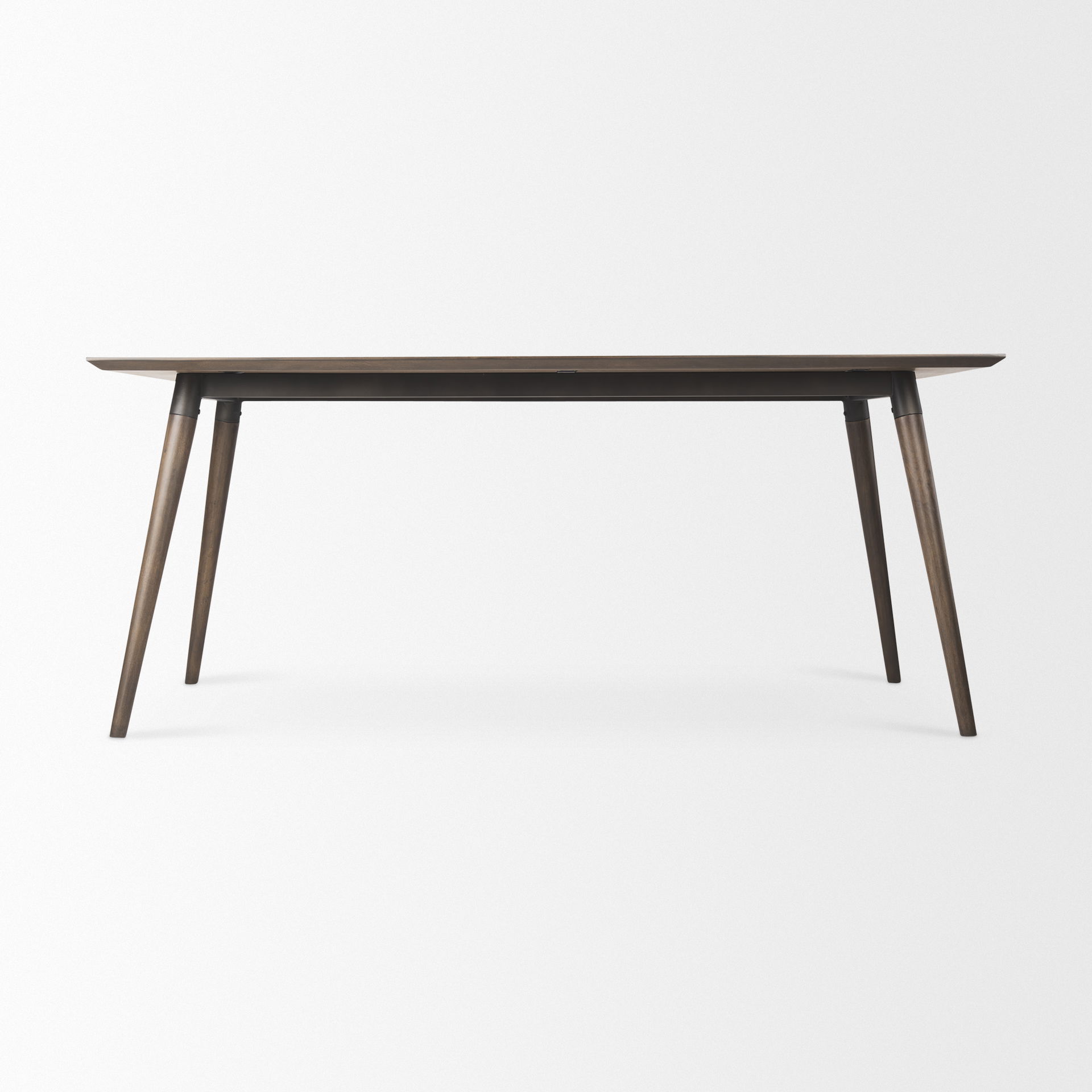 Nicholas II 72x39 Brown Solid Wood Top Metal/Wood Leg Dining Table, by Mercana, 72" length x 39" width x 30" height View 7