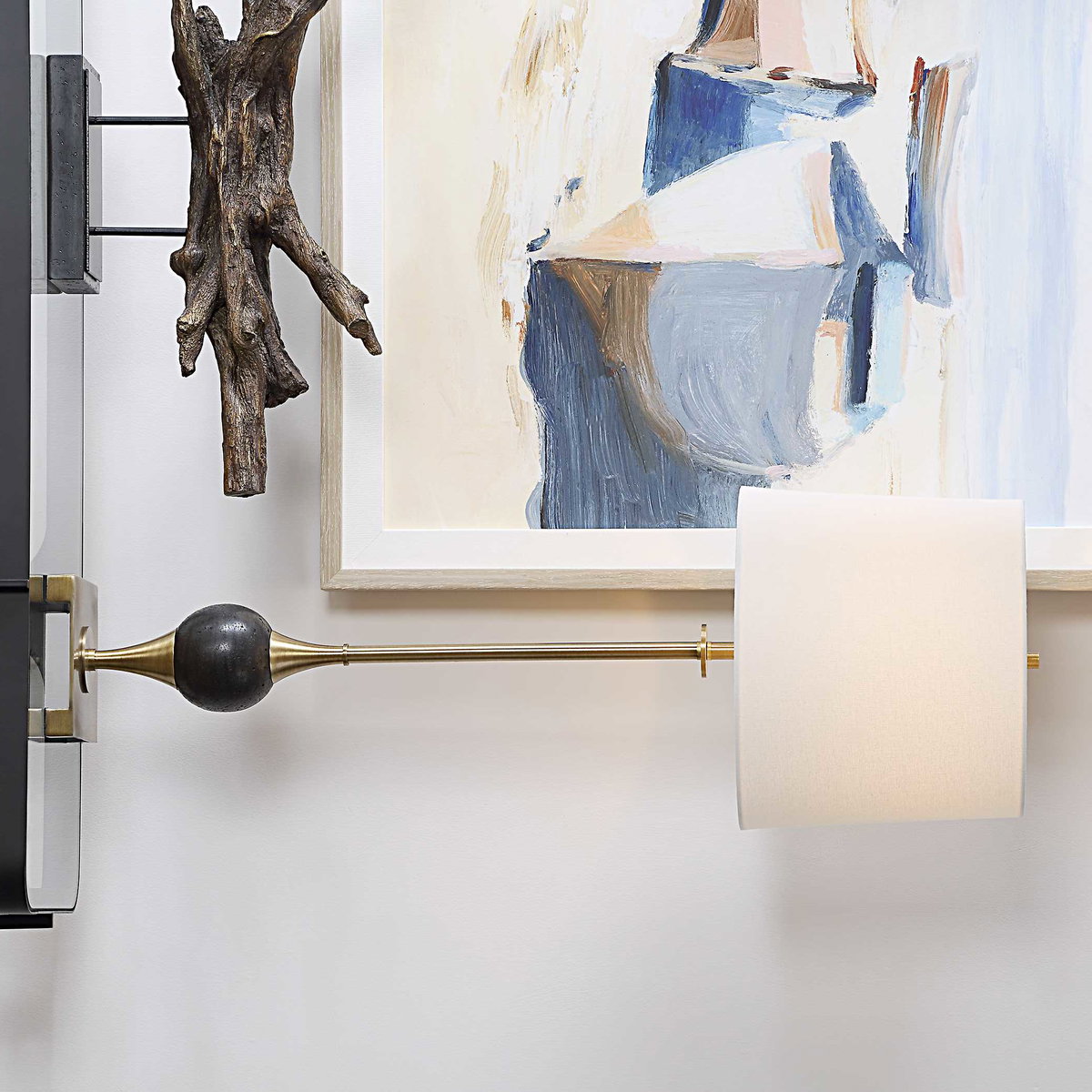 Dempsey Marble Buffet Lamp, Table Lamp by Uttermost, 12" width x 35" height x 12" depth View 2
