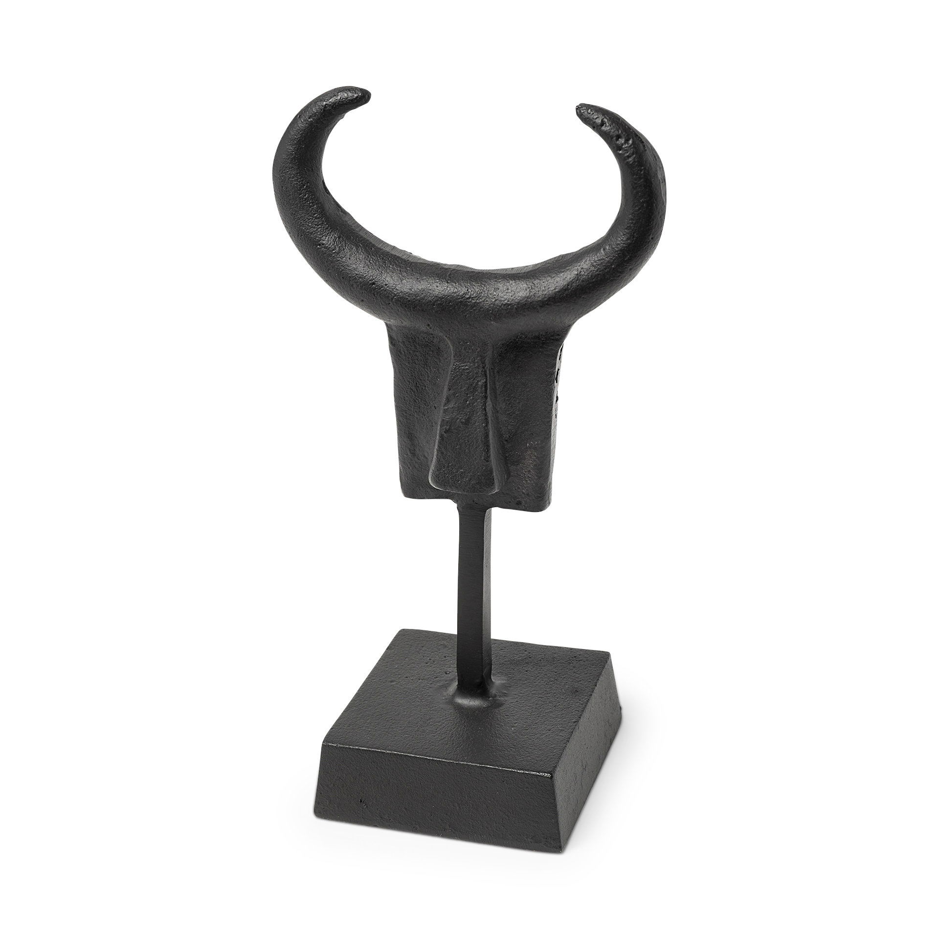 Caleb 4L x 5W Black Metal Tribal Figurine large image 