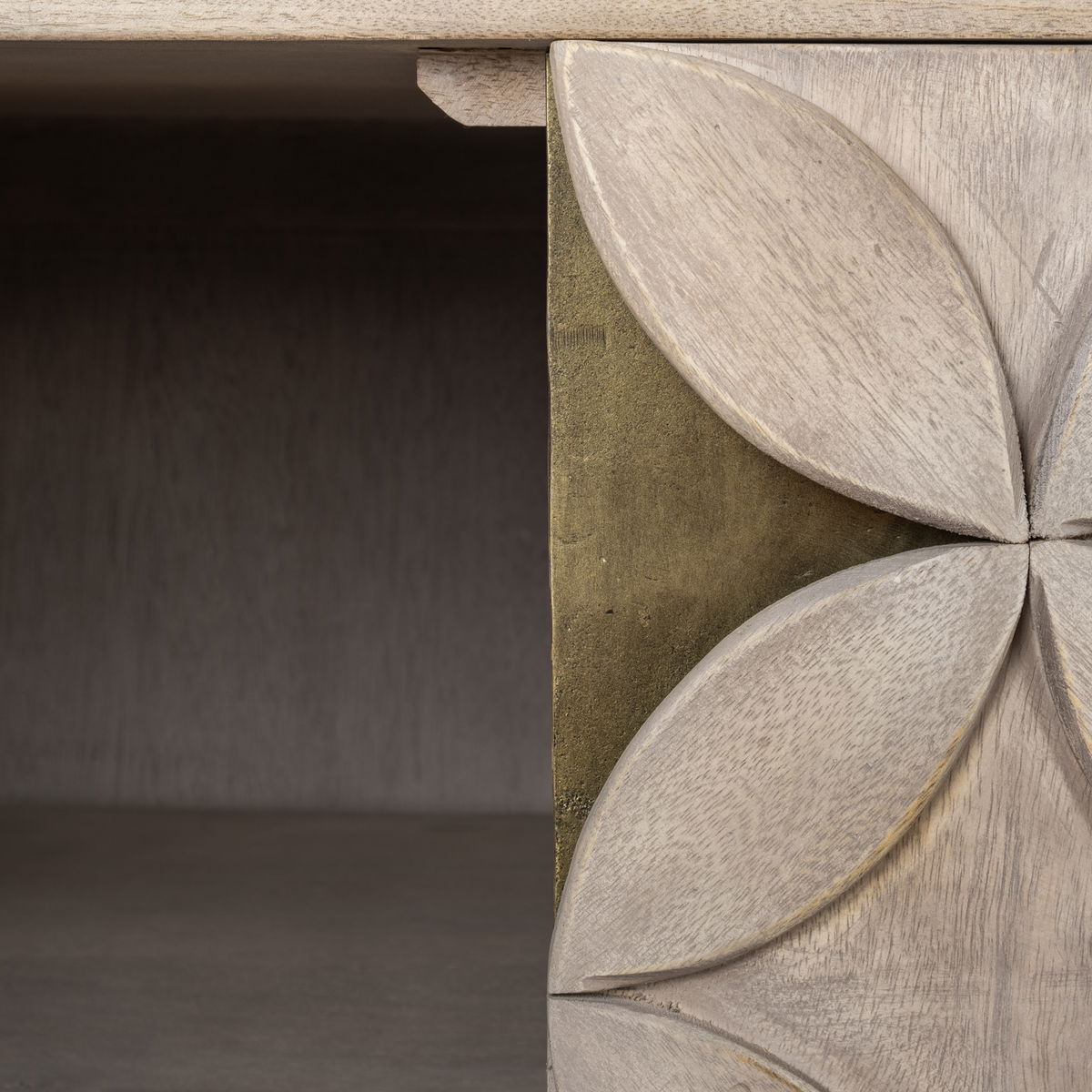 Excelsior I (72x18.3) Solid Wood Gold Metal Base 4 Cabinet Door SideBoard, Sideboards & Buffet by Mercana, 72" length x 18" width x 32.5" height View 7
