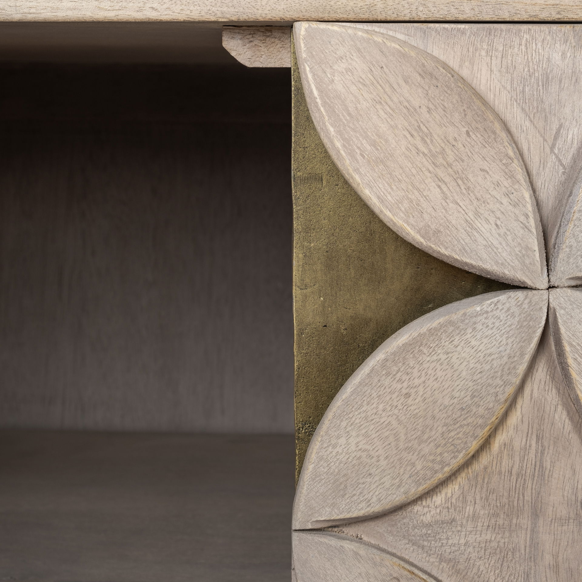 Excelsior I (72x18.3) Solid Wood Gold Metal Base 4 Cabinet Door SideBoard, Sideboards & Buffet by Mercana, 72.5" length x 18.25" width x 32.5" height View 7