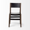 Nell Open Back Dining Side Chair | Black Iron with Brown Wooden, Dining Chair by Mercana, 19.75" length x 19.5" width x 31" height thumbnail 3