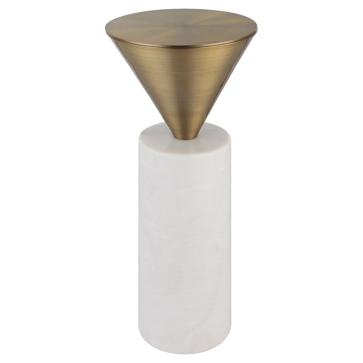 Top Hat Brass Drink Table, Furniture by Uttermost, 8.75" width x 20.25" height x 8.75" depth View 1