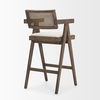 Indie Medium Brown Wood with Cane Bar Stool, Counter & Bar Stool by Mercana, 21.25" length x 21.5" width x 41.75" height thumbnail 6