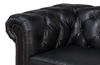 Castered Chesterfield Sofa,Onyx Black, Sofas & Sectional by Sarreid, 89" length x 38" width x 32" height thumbnail 10