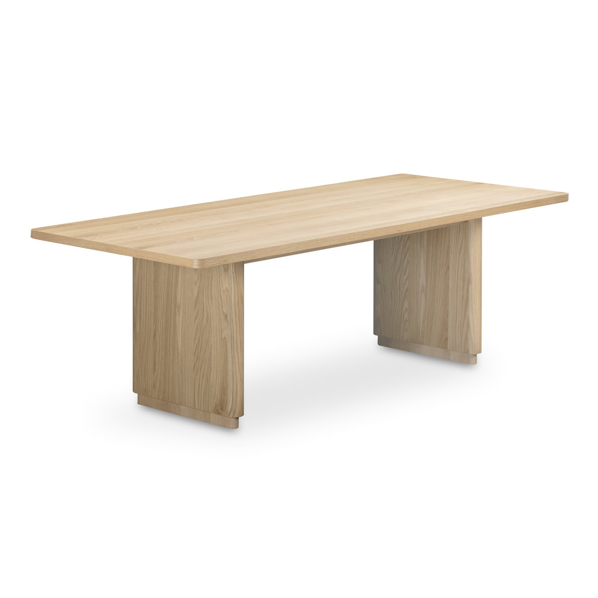 Round Off Small Dining Table Natural Oak, by Moe's Home, 88" width x 29" height x 39" depth View 2