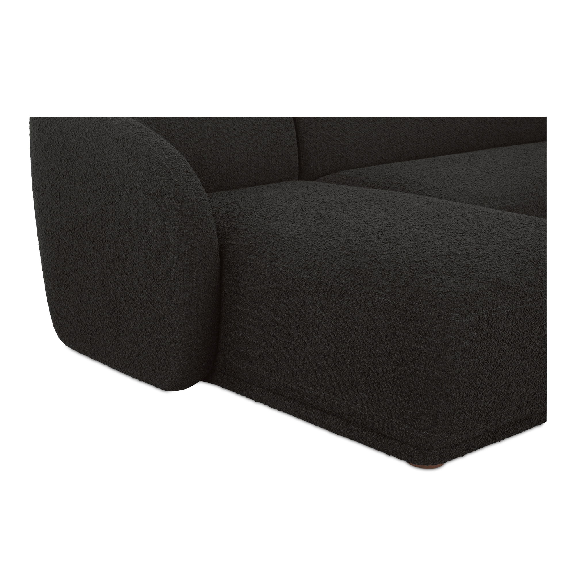 Faye Left Sectional Black Boucle, Sectional Sofa by Moe's Home, 112" width x 29.8" height x 59.65" depth View 5