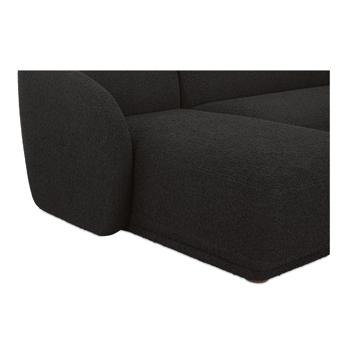 Faye Left Sectional Black Boucle, Sectional Sofa by Moe's Home, 113.75" width x 29.5" height x 60.25" depth View 5