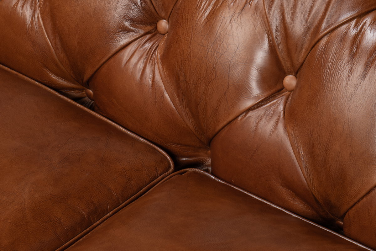Castered Chesterfield Sofa, by Sarreid, 3'2" length x 7'5" width x 2'8" height View 14