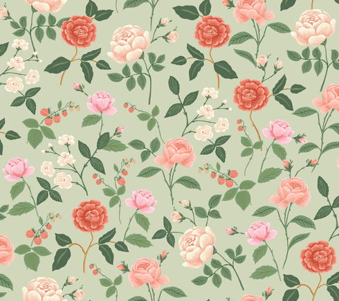 Roses Mint Wallpaper