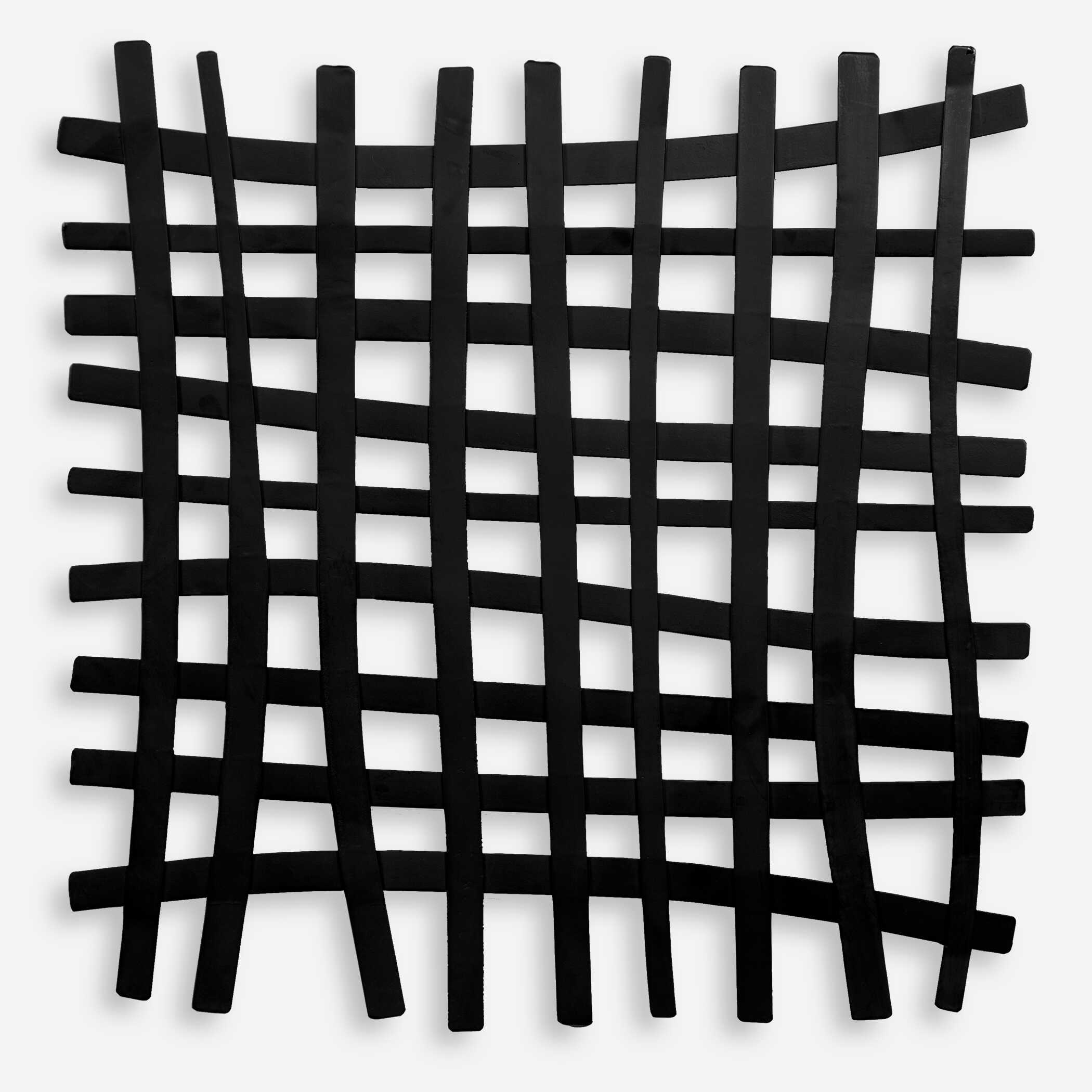 Gridlines Iron Wall Decor, Sculptural Wall Art by Uttermost, 24" width x 24" height x 1" depth View 1