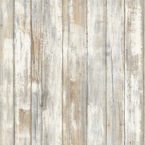 Distressed Wood Tan Peel & Stick Wallpaper