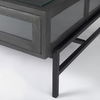 Arelius 42'L Rectangular Glass-Top Black-Brown Wood with Black Metal Base Display Coffee Table thumbnail 9