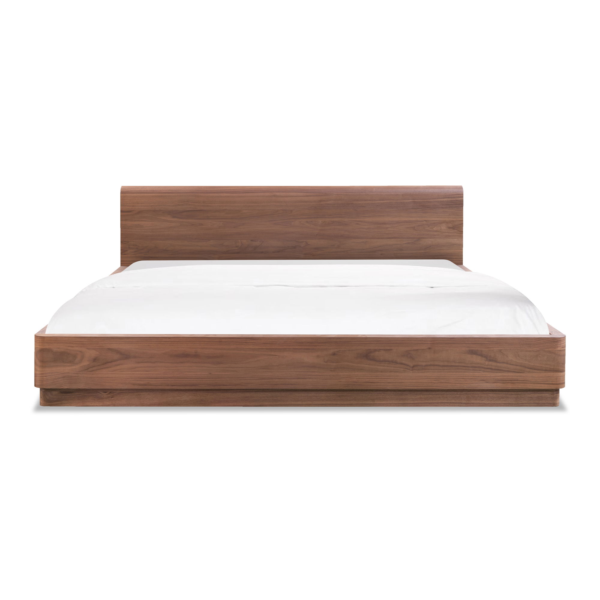 Round Off Queen Bed Walnut Brown, by Moe's Home, 64" width x 30" height x 84" depth View 1