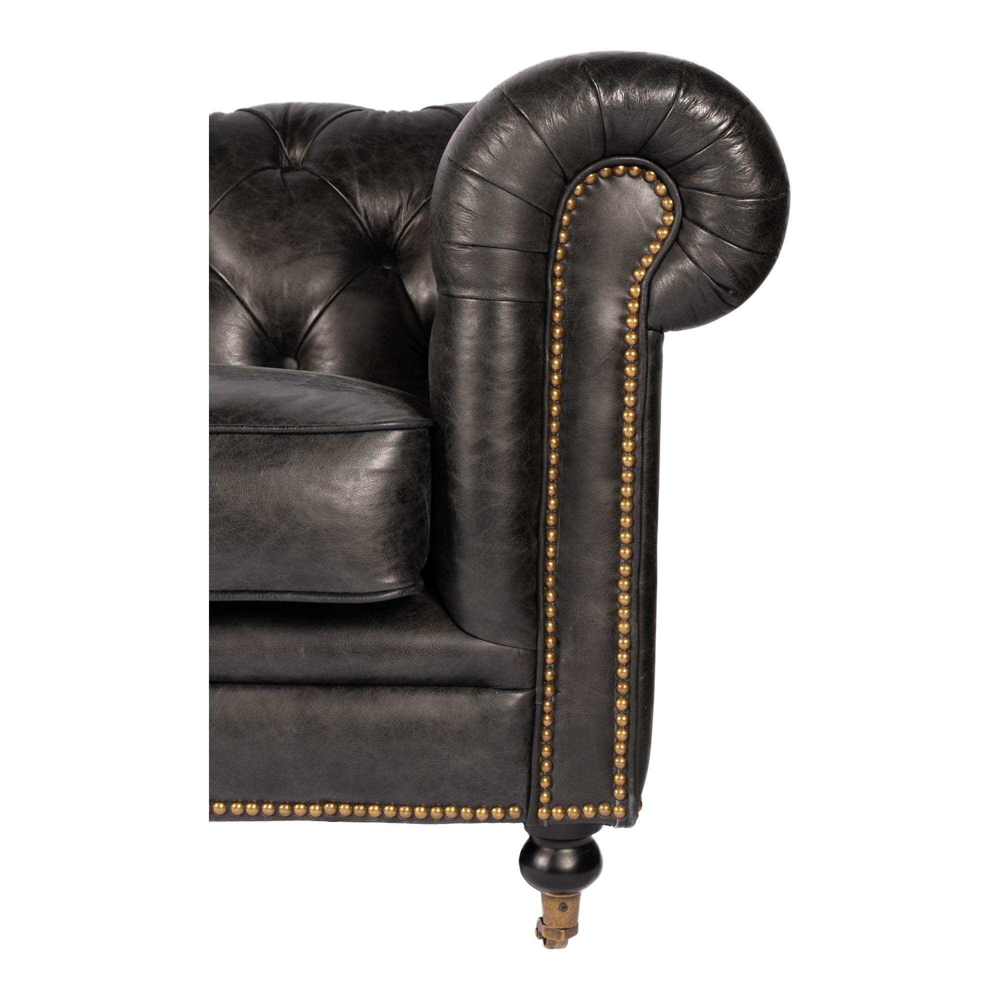 Birmingham Sofa Black Leather large image 