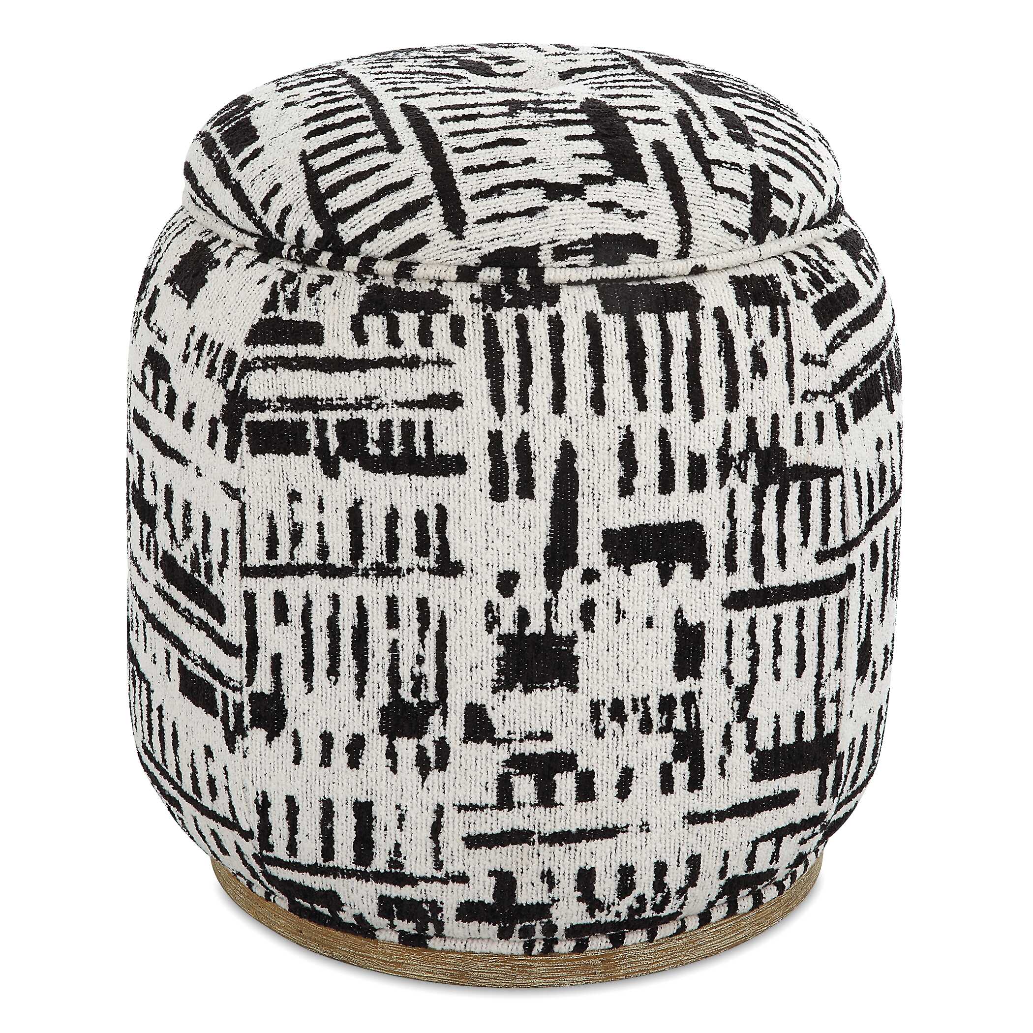 Dialogue Poof Ottoman, Furniture by Uttermost, 18" width x 18" height x 18" depth View 1