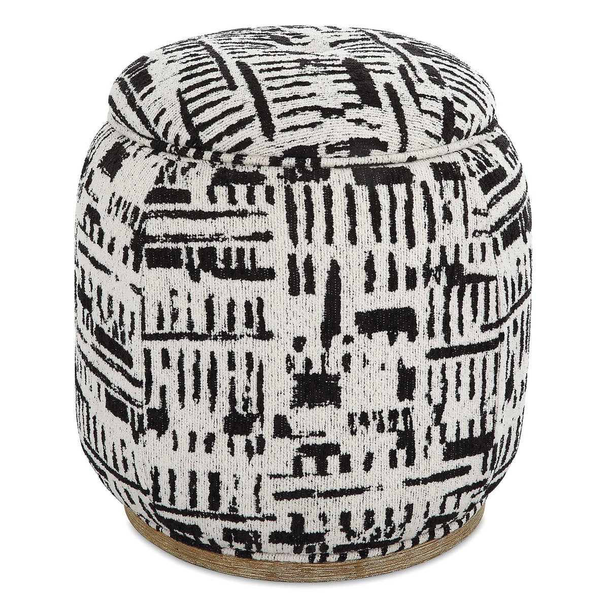 Dialogue Poof Ottoman, by Uttermost, 18" width x 18" height x 18" depth View 1