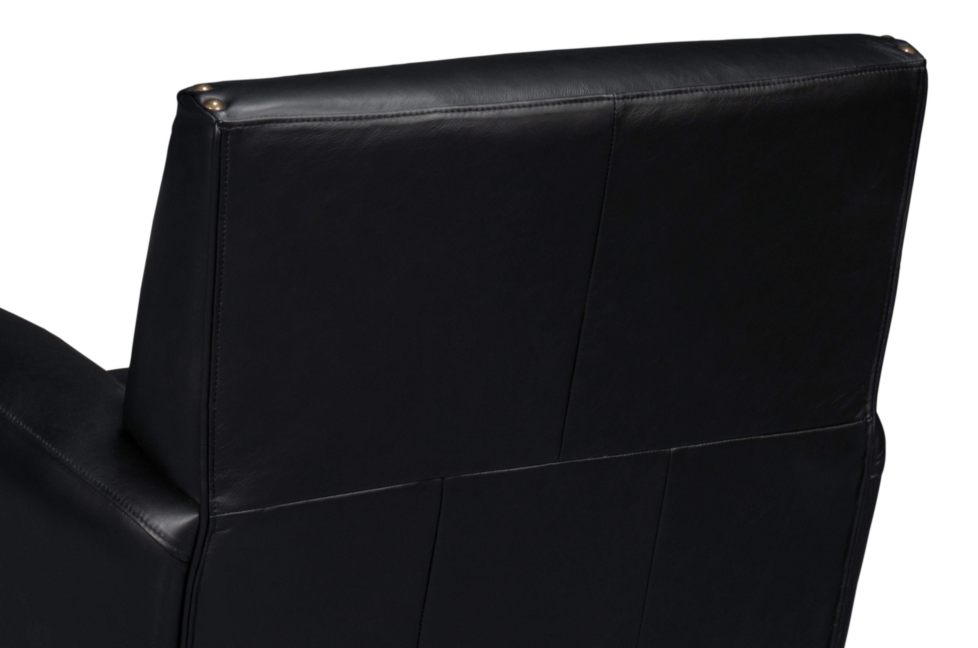 Taft Leather Swivel Chair, Onyx Black large image 