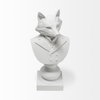 Murray 13H White Painted Resin Fox in a Suit Bust, Decorative Object by Mercana, 6.3" length x 5.51" width x 12.8" height thumbnail 3