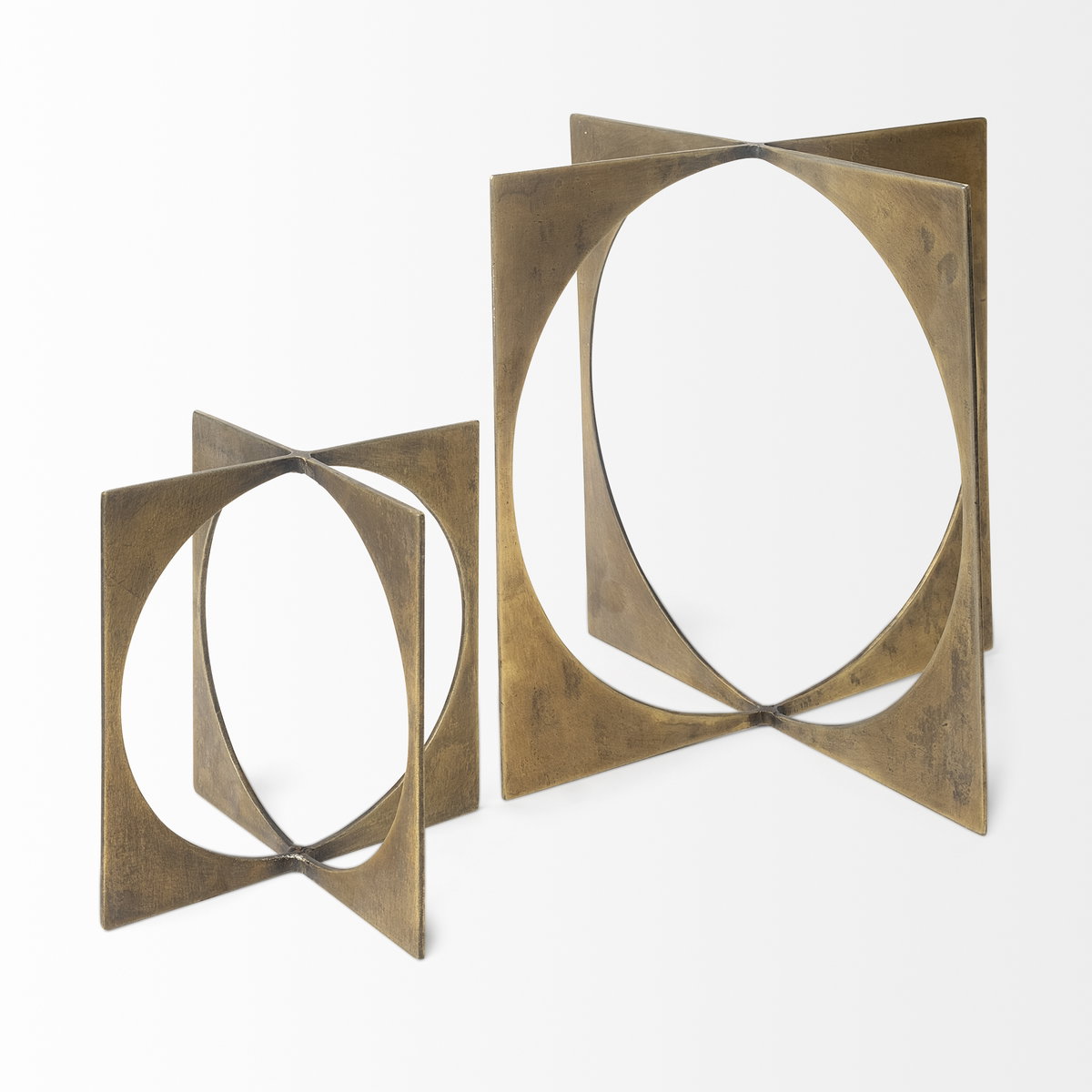 Lima II (Large) 10L x 10W Gold Geometric Decorative Object, by Mercana, 9.75" length x 9.75" width x 9.75" height View 5