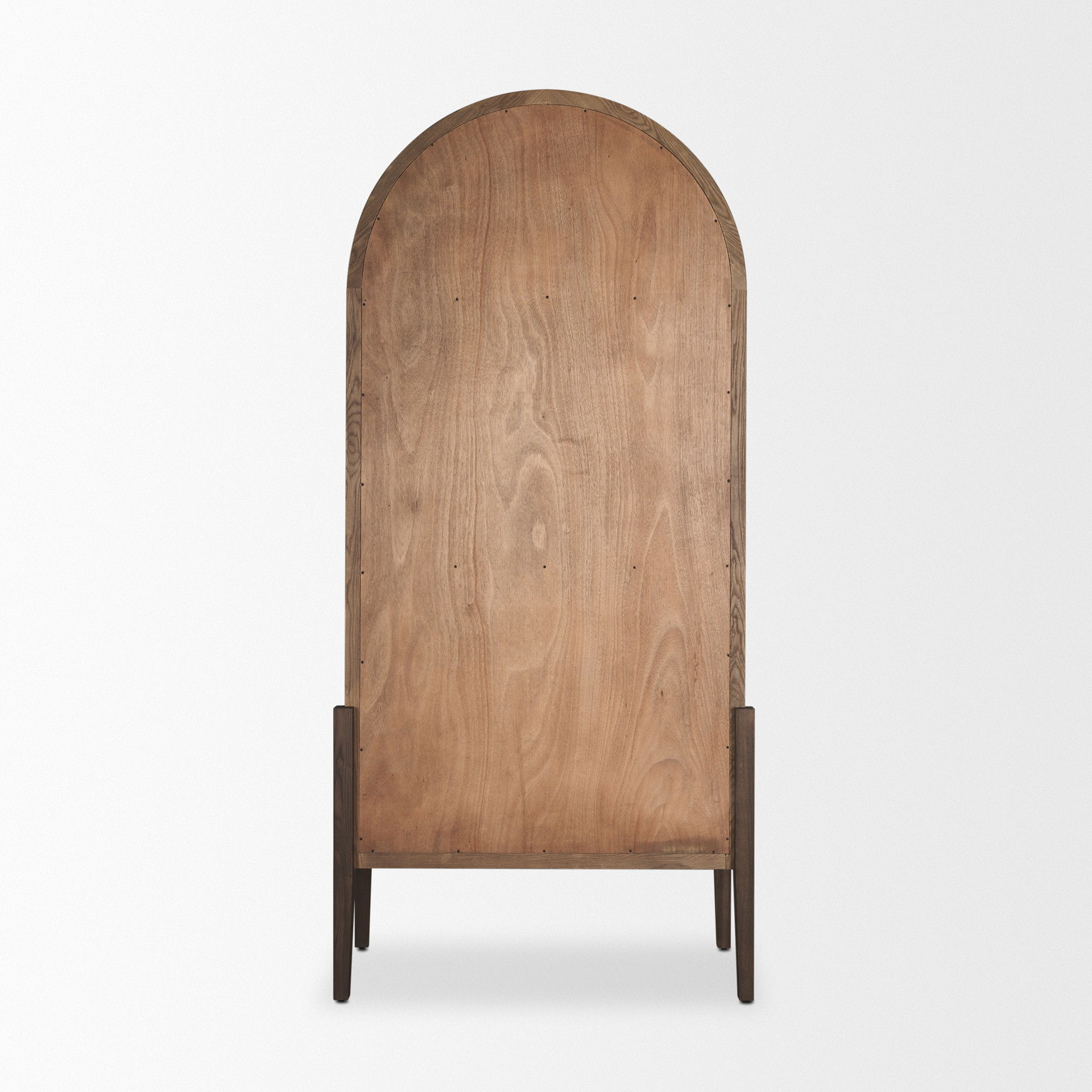 Teva Two Toned Dark with Light Wood Arched Curio Cabinet large image 