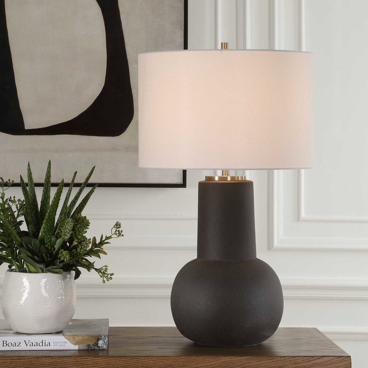 Robson Rustic Bronze Table Lamp, by Uttermost, 17" width x 29" height x 17" depth View 2