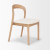 Nobu Oak Wood with Cream Fabric Open Back Dining Chair thumbnail 7