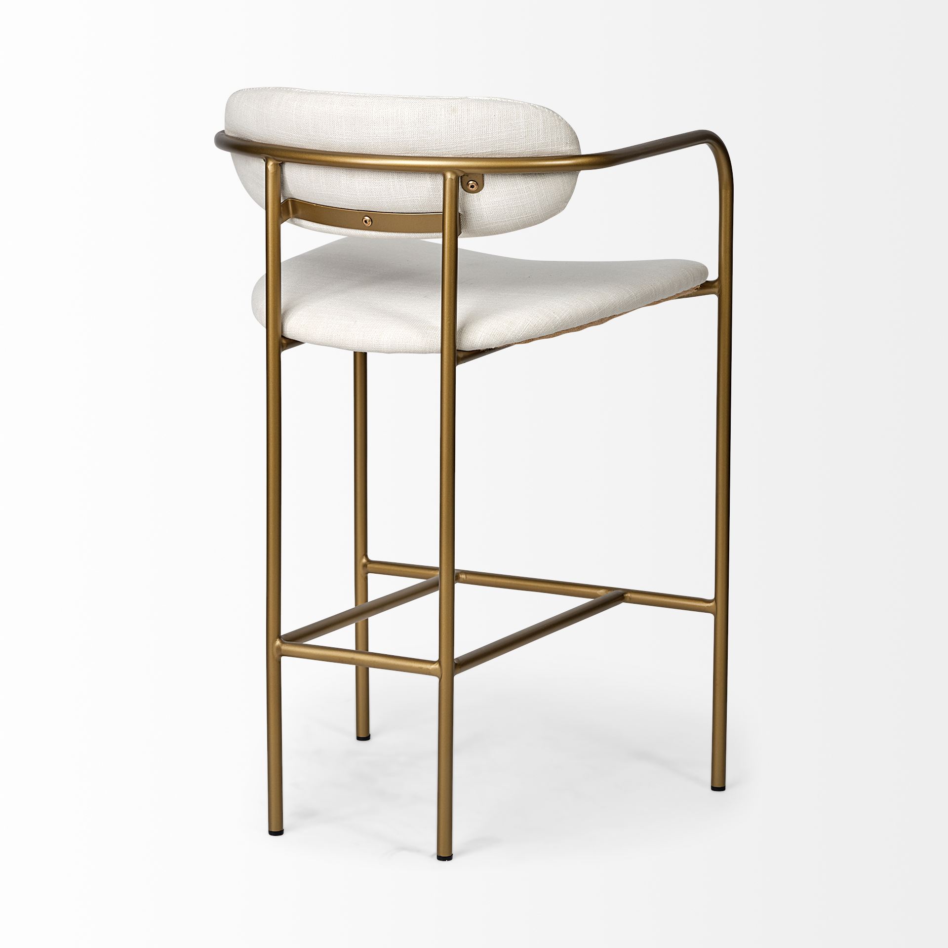 Parker  Cream Fabric Seat Gold Metal Counter Stool large image 