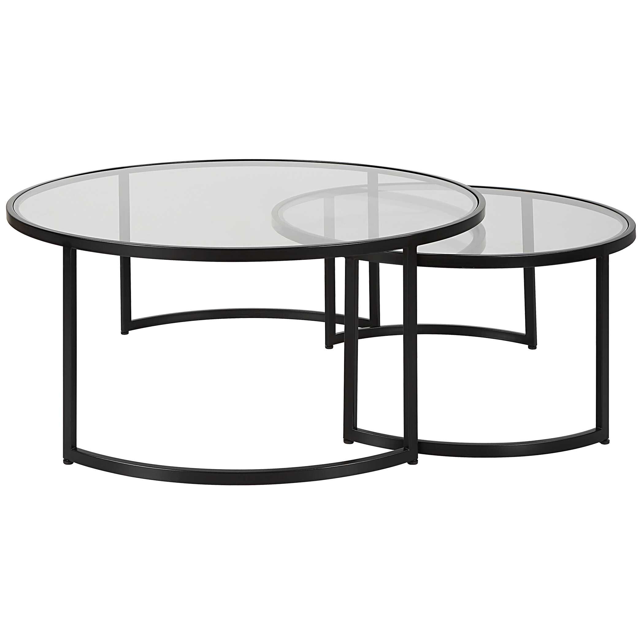 Rhea Black Nesting Coffee Tables Set/2, Furniture by Uttermost, 42" width x 18" height x 42" depth View 6
