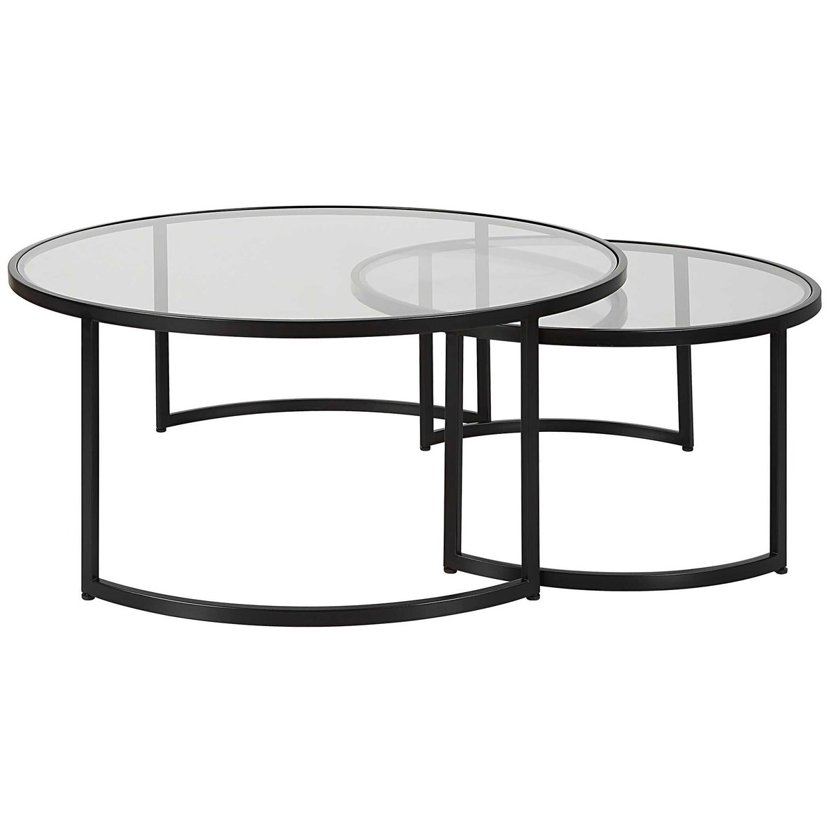 Rhea Black Nesting Coffee Tables Set/2, Furniture by Uttermost, 42" width x 18" height x 42" depth View 6