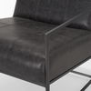 Stratton Gunmetal with Genuine Aged Black Leather Upholstered Accent Chair thumbnail 9