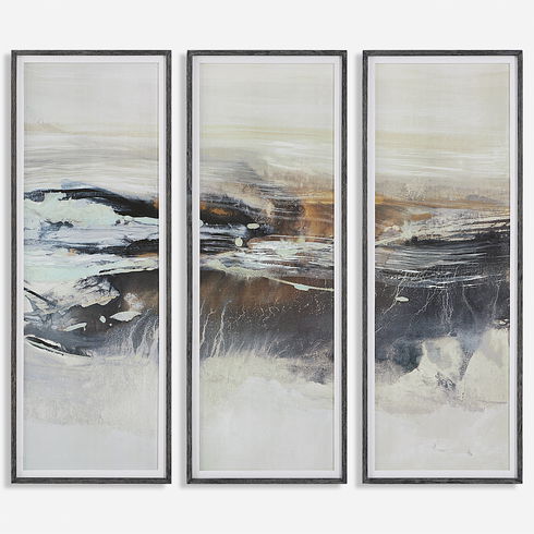 Graphite Horizon Framed Prints, Set/3