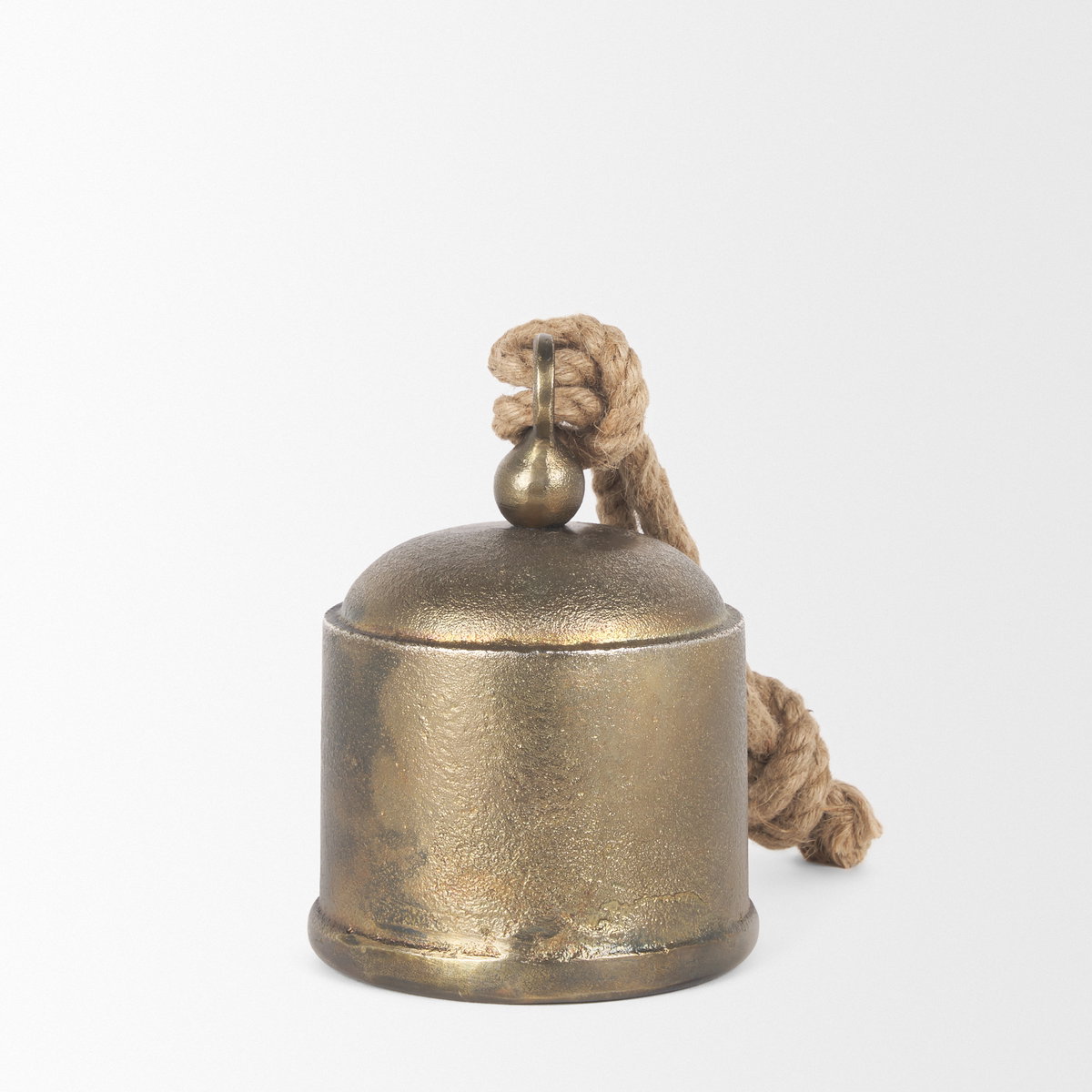 Quincy Medium Gold Metal Decorative Bell Object, Decorative Object by Mercana, 4.75" length x 4.75" width x 7" height View 5