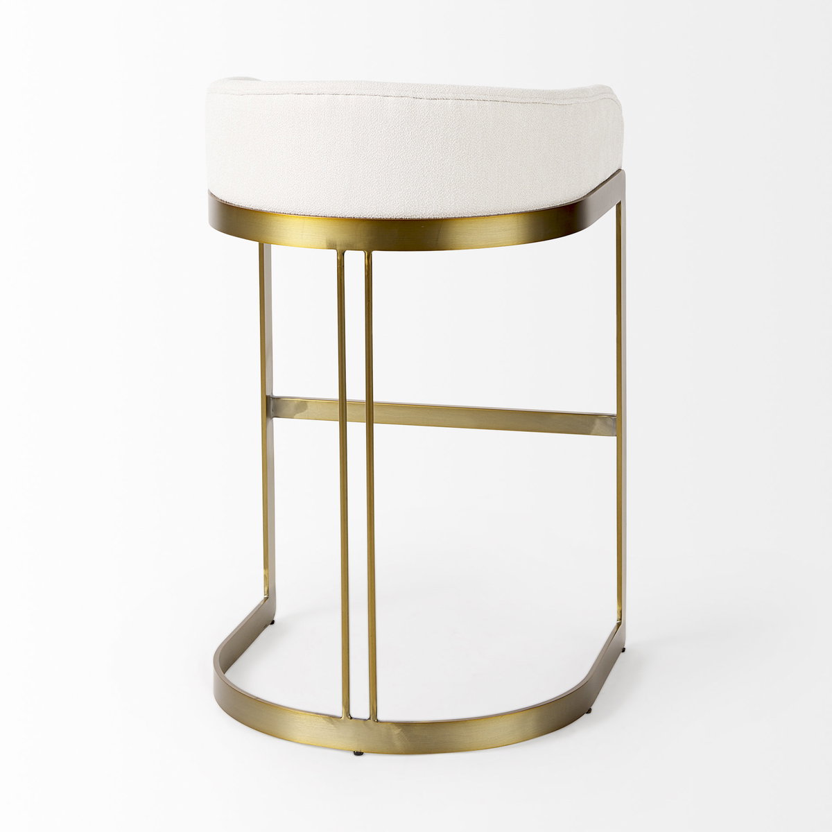 Hollyfield Low Back 28.75in Seat Bar Stool | Cream Fabric with Metal, Counter & Bar Stool by Mercana, 20.5" length x 19.7" width x 32.7" height View 6