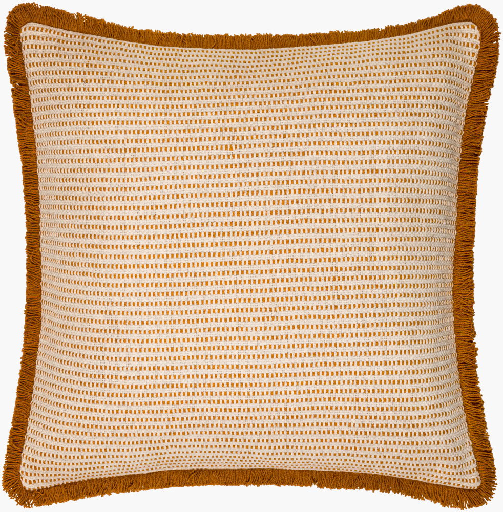 Cotton Fringe Accent Pillow, Decorative Pillow by Surya, 18" length x 18" width