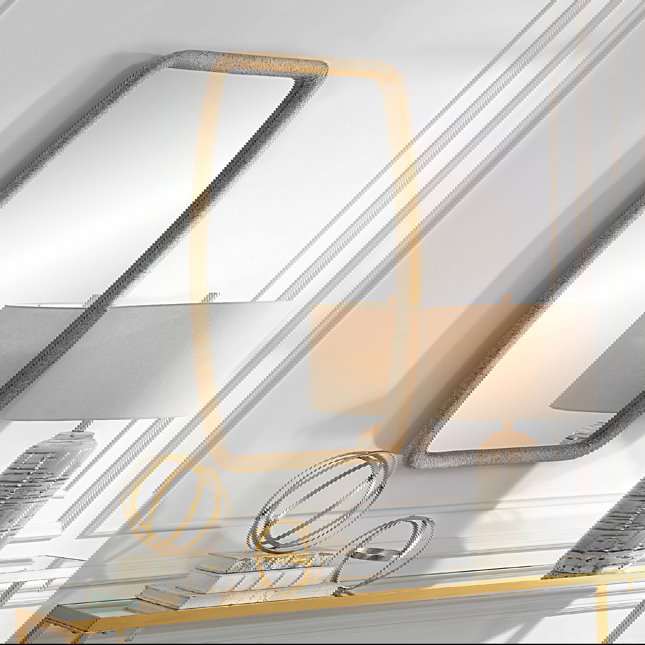 Tiki Rattan Mirror, by Uttermost, 23.75" width x 36.25" height x 1.75" depth View 2