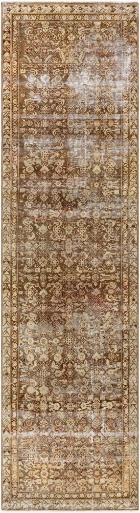Antique One of a Kind Handmade Rug, by Surya, 12'4" length x 3'4" width