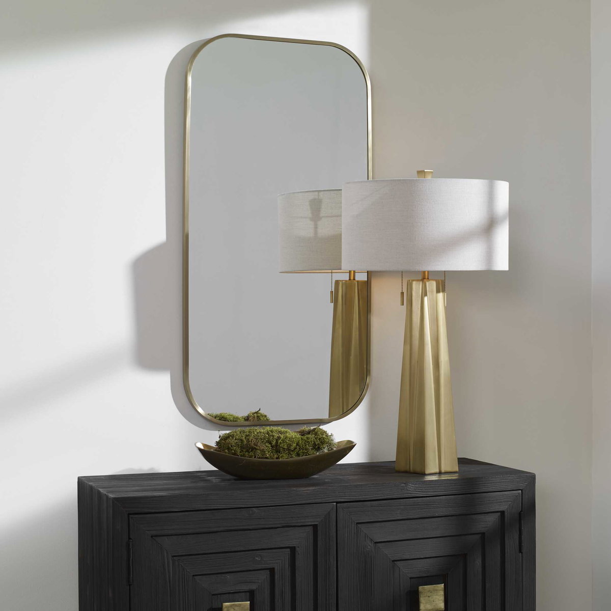 Taft Plated Brass Mirror, by Uttermost, 21" width x 41" height x 0.75" depth View 5